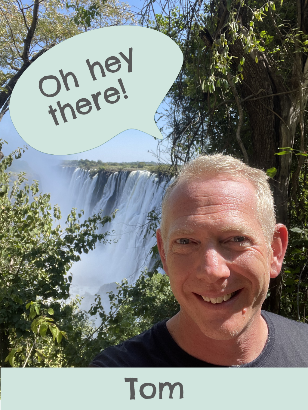 Tom Lutener at Victoria Falls - founder of Protea Wellness Audiology